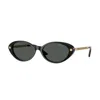 Versace Greca-detail Cat Eye-frame Sunglasses In Black