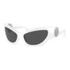 Versace Sunglasses Cat Eye Full Rim, Pink Frame And Dark Grey Lens Ve4450541787 In White