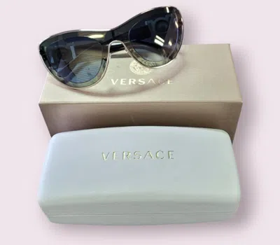 Pre-owned Versace Sunglasses For Woman Gold, Black & Clear Colors, Model 2162