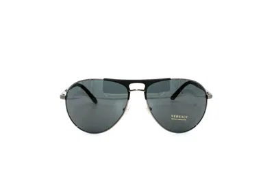 Pre-owned Versace Sunglasses Mod 2164 1001/87 60-15 140 3n Made In Italy In Gray