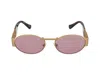 Versace Womens Gold Ve2264 Oval-frame Metal Sunglasses In Pink
