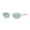Versace Sunglasses Oval Full Rim, White Frame And Blue Lens Ve4469547172 In White