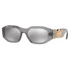 Versace Eyewear Rectangular Frame Sunglasses In Gray