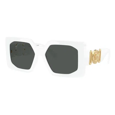 VERSACE SUNGLASSES SQUARE FULL RIM, BEIGE FRAME AND BROWN GRAD GREY MIRROR SILVER LENS VE4478U549961