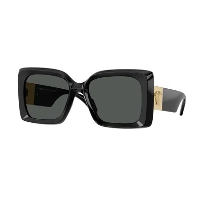 Versace Sunglasses Square Full Rim, Black Frame And Dark Grey Lens Ve4467ugb1/87