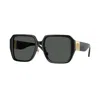 Versace Sunglasses Square Full Rim, Black Frame And Dark Grey Lens Ve4472dgb1/87 In Black
