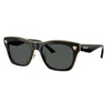 Versace 53mm Rectangular Sunglasses In Black