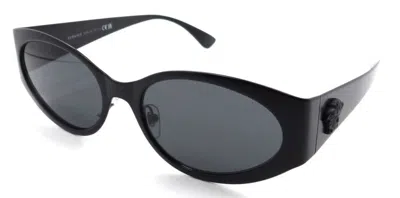 Pre-owned Versace Sunglasses Ve 2263 1261/87 56-18-140 Matte Black / Dark Grey Italy In Gray