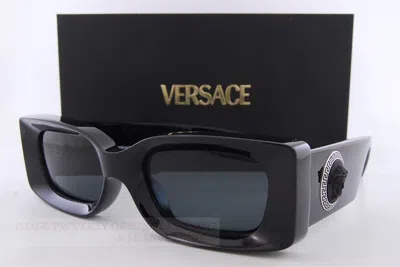 Pre-owned Versace Sunglasses Ve 4474u Gb1/87 Black/dark Gray For Men Women