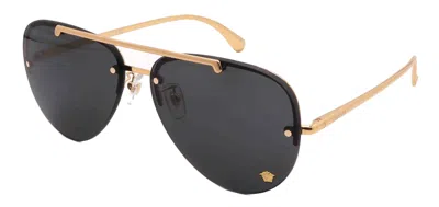 Versace Sunglasses Ve2231-100287-60-14-140 Non-polarized In Gold