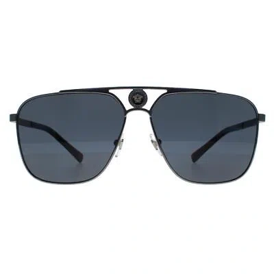 Pre-owned Versace Sunglasses Ve2238 100181 Gunmetal Dark Gray Polarized