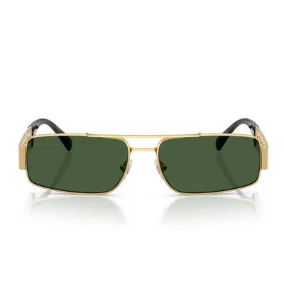 Versace Sunglasses Ve2257 100271 Gold/dark Green Unisex