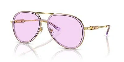 Pre-owned Versace Sunglasses Ve2260 10021a 60mm Lilac Transparent / Light Violet Lens In Purple