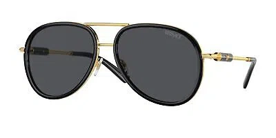 Pre-owned Versace Sunglasses Ve2260 100287 60mm Black / Dark Grey Lens In Gray