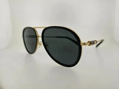 Pre-owned Versace Sunglasses Ve2260 100287 60mm Black Gold Frame With Dark Grey Lenses In Gray