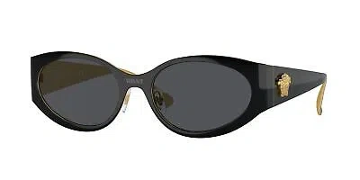 Pre-owned Versace Sunglasses Ve2263 143387 Black Grey Woman In Gray