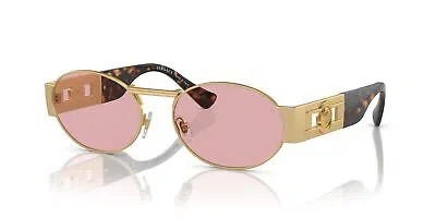 Pre-owned Versace Sunglasses Ve2264 100284 56mm Matte Gold / Light Violet Lens In Purple