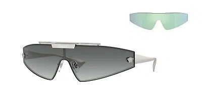Pre-owned Versace Sunglasses Ve2265 10011 Silver / Grey Gradient & Mirror Lens