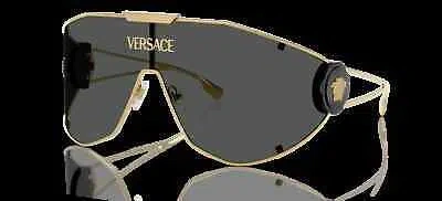 Pre-owned Versace Sunglasses Ve2268 100287 42mm Gold / Dark Grey Lens In Gray