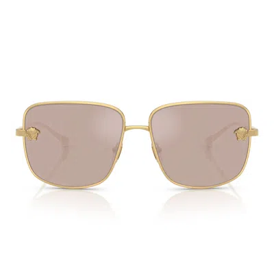 Versace Woman Sunglass Ve2282 In Gold