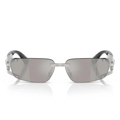 Versace Unisex Black Rectangular Sunglasses Ve2291 10016g In Gray