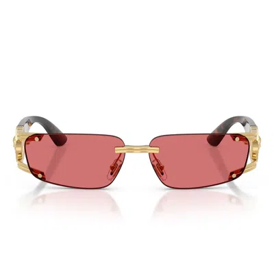 Versace Sunglasses Ve2291 100275 Gold/red Hiper 8 Men's In Multi