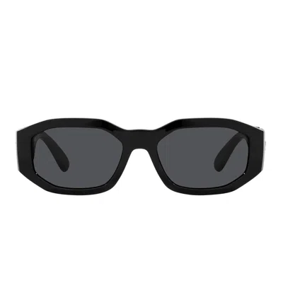 Versace Sunglasses Ve4361 542287 Biggie Black/dark Grey Unisex In Red