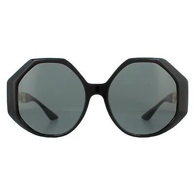 Pre-owned Versace Sunglasses Ve4395 534587 Black Dark Gray