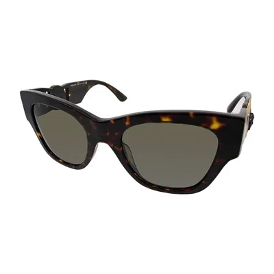 Pre-owned Versace Sunglasses Ve4415u 1083 52mm Havana / Brown Lens