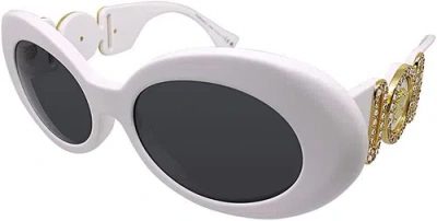 Pre-owned Versace Sunglasses Ve4426bu 31487 54mm White / Dark Grey Lens In Gray