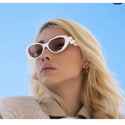 Pre-owned Versace Sunglasses Ve4433 314 84optical White Cat Eye Medusa In Pink