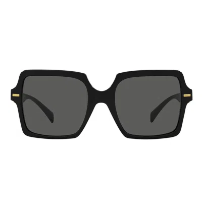 Versace Sunglasses Ve4441 Gb1/87 Black/dark Gray Unisex In Purple