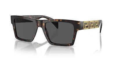 Pre-owned Versace Sunglasses Ve4445 10887 54mm Havana / Dark Grey Lens In Gray