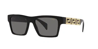 Pre-owned Versace Sunglasses Ve4445 Gb181 54mm Black / Polar Dark Grey Lens