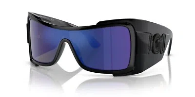 Pre-owned Versace Sunglasses Ve4451 Gb1/55 Black / Green Mirror Blue Electric Lens