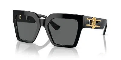 Pre-owned Versace Sunglasses Ve4458 Gb187 54mm Black / Dark Grey Lens In Gray