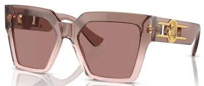 Pre-owned Versace Sunglasses Ve4458f 543573 54mm Brown Transparent / Light Brown Lens