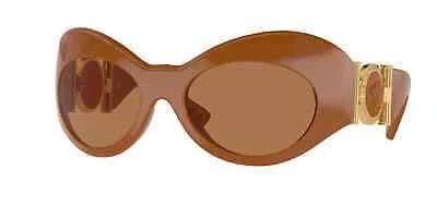 Pre-owned Versace Sunglasses Ve4462 544773 Brown Bronze Woman In Gold