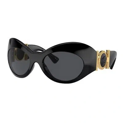 Pre-owned Versace Sunglasses Ve4462 Gb187 58mm Black / Dark Grey Lens In Gray