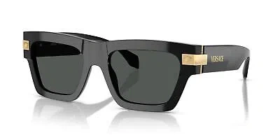 Pre-owned Versace Sunglasses Ve4464 Gb1/87 55mm Black / Dark Grey Lens In Gray