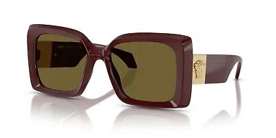 Pre-owned Versace Sunglasses Ve4467u 546473 45mm Dark Ruby / Dark Grey Lens In Gray