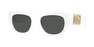 Pre-owned Versace Sunglasses Ve4479u 31487 52mm White / Dark Grey Lens In Gray
