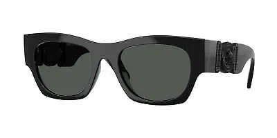 Pre-owned Versace Sunglasses Ve4479u 536087 52mm Black / Dark Grey Lens In Gray