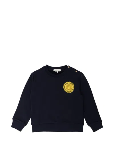 Versace Babies' Sun-print Button-detail Sweatshirt In Blue