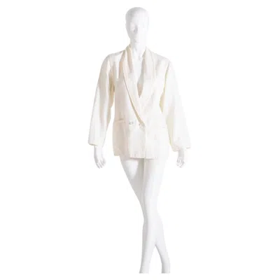 Pre-owned Versace Supreme Blazer In Linen By Gianni  In Gray