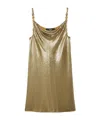 Versace Short Cocktail Dress With Chain Strap Detail In Gold