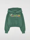 Versace Girl's Hoodie W/ Embroidered Floral Logo In Green
