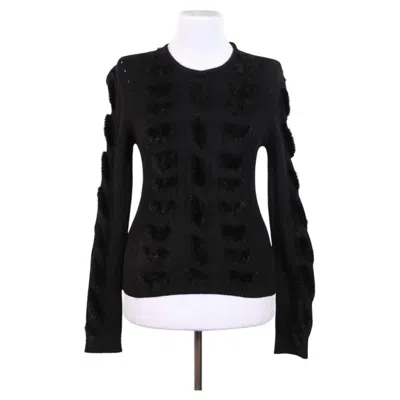 Pre-owned Versace Sweater � Wool, Cashmere, Fur In Black