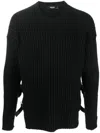 Versace Crew-neck Wool Sweater In Black