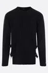 Versace Maglia Girocollo Buckle Look Sfilata In Black